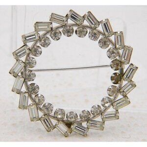 .925 Sterling Silver Carl Art Clear Glass Rhinston